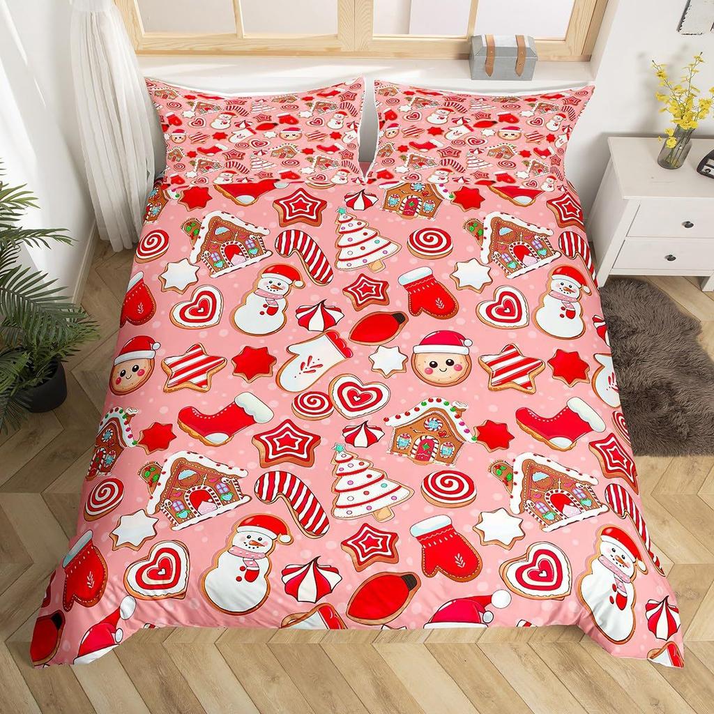 Christmas-themed Down Comforter Set Bedding Set 3-piece Duvet Cover Set
