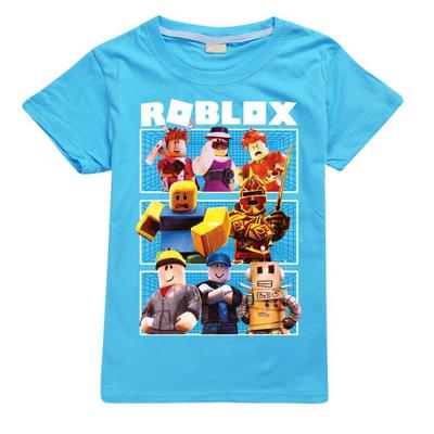 Camiseta de Manga Corta con Estampado de Dibujos Animados del Juego Roblox Moda Ropa Infantil Top de Verano Regalos de Cumpleaños para Niños