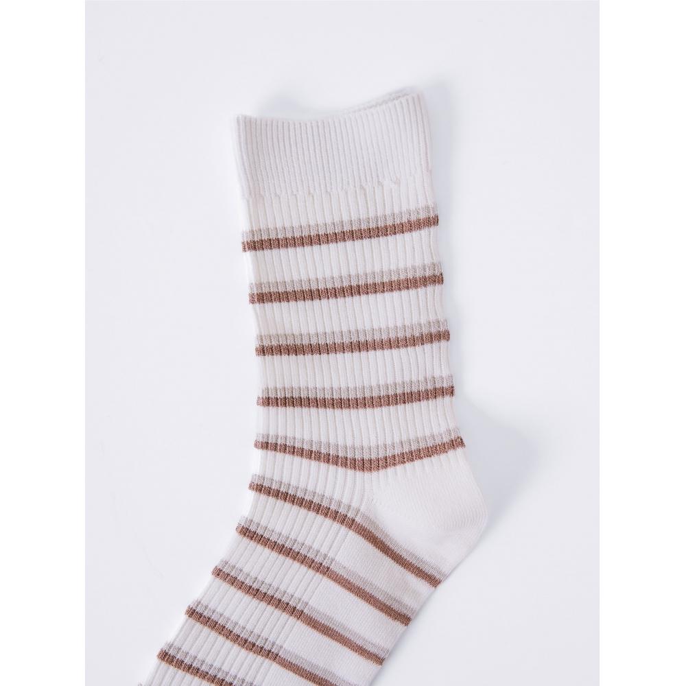 DaiSo Women S Line Mid Thigh SockS Ivory