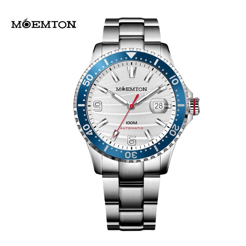 MOEMTON automatic mechanical man watches Sapphire glass luminous 100-meter water-resistant diving watches for man