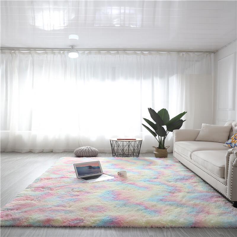Visionary Rainbow Gradient Tie-Dye Silk Wool Area Rug