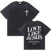 Washed Christian Religious Jesus Forgive Them Father Tshirt Men Women Fashion Oversized Short Sleeve Summer Male Vintage Tees