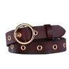 Wide Leather Twolayer Belt Women Vintage Circular Decoration Daily Wear Party