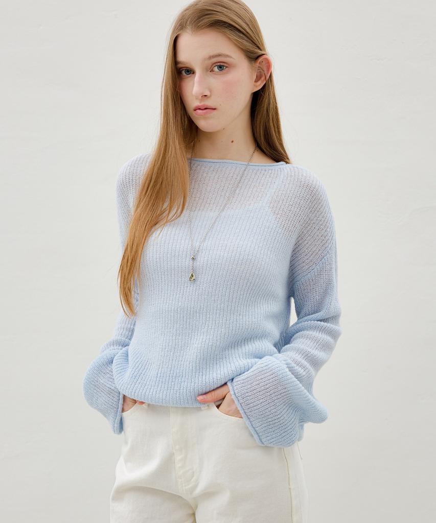 Ollibeudeollibeu Boat Neck Loose Fit Knitwear Oh6Sp1840