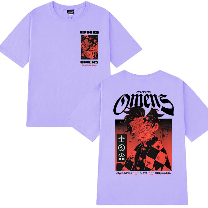 Gothic Bad Omens Démon oboustranný potisk tričko Pánské Dámské vintage Hip Hop streetwear Unisex 100% bavlna trička s krátkým rukávem