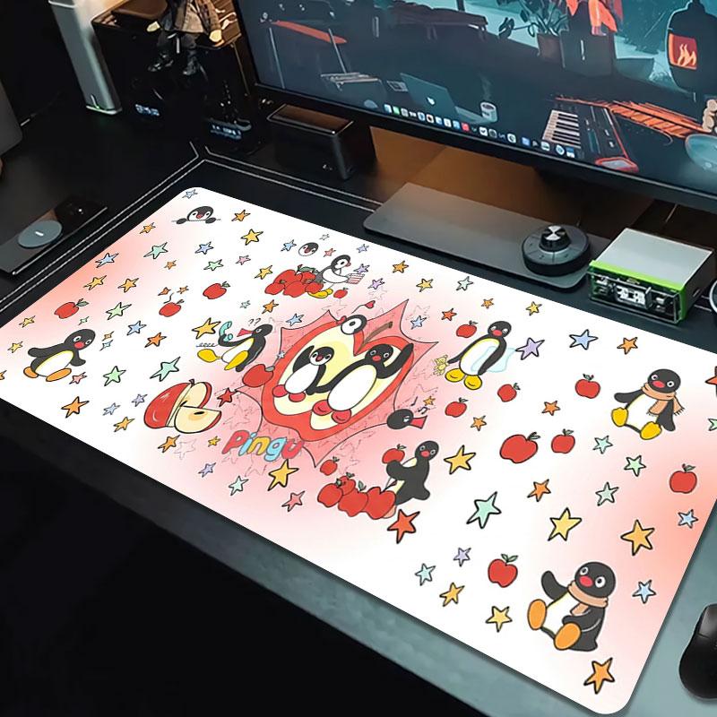 Penguin Silhouette Art Large Size Mouse Pad Large Gaming Table Cushion Nonslip Laptop Tablet Big Mousepad Xxl Mat Mini Pc Playmat With Lock Edge