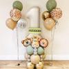 40pcs Jungle Retro Animal Balloon Set Lion Giraffe Balloon 1-9 Birthday Decoration Anniversary Jungle Theme Party Decoration