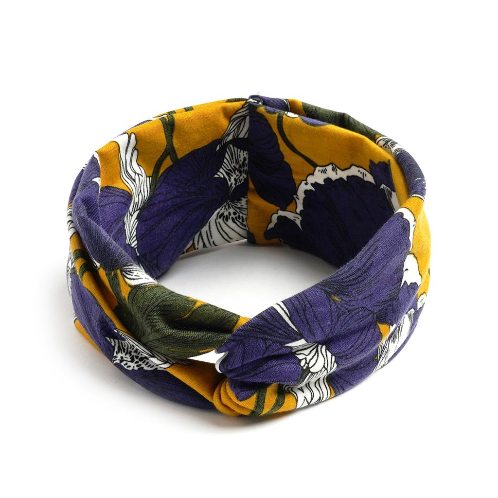 Bohemian Cross Knotted Headband Gypsy Yoga Sports Headband Wide Female Stretch Headband