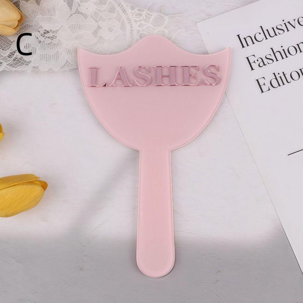 Handheld Eyelash Technician Photo Prop Acrylic Mirror Social Media Lash Beauty Mirror Lash Salon Soft PVC Eyelash Cards