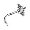 Decorative Titanium Nose Ring With White Premium Zirconia - Tn-026 0.8/6.5