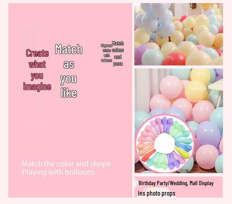 10" Thickened Macaron Balloon Set – Colorful Latex Birthday Decorations for Kids