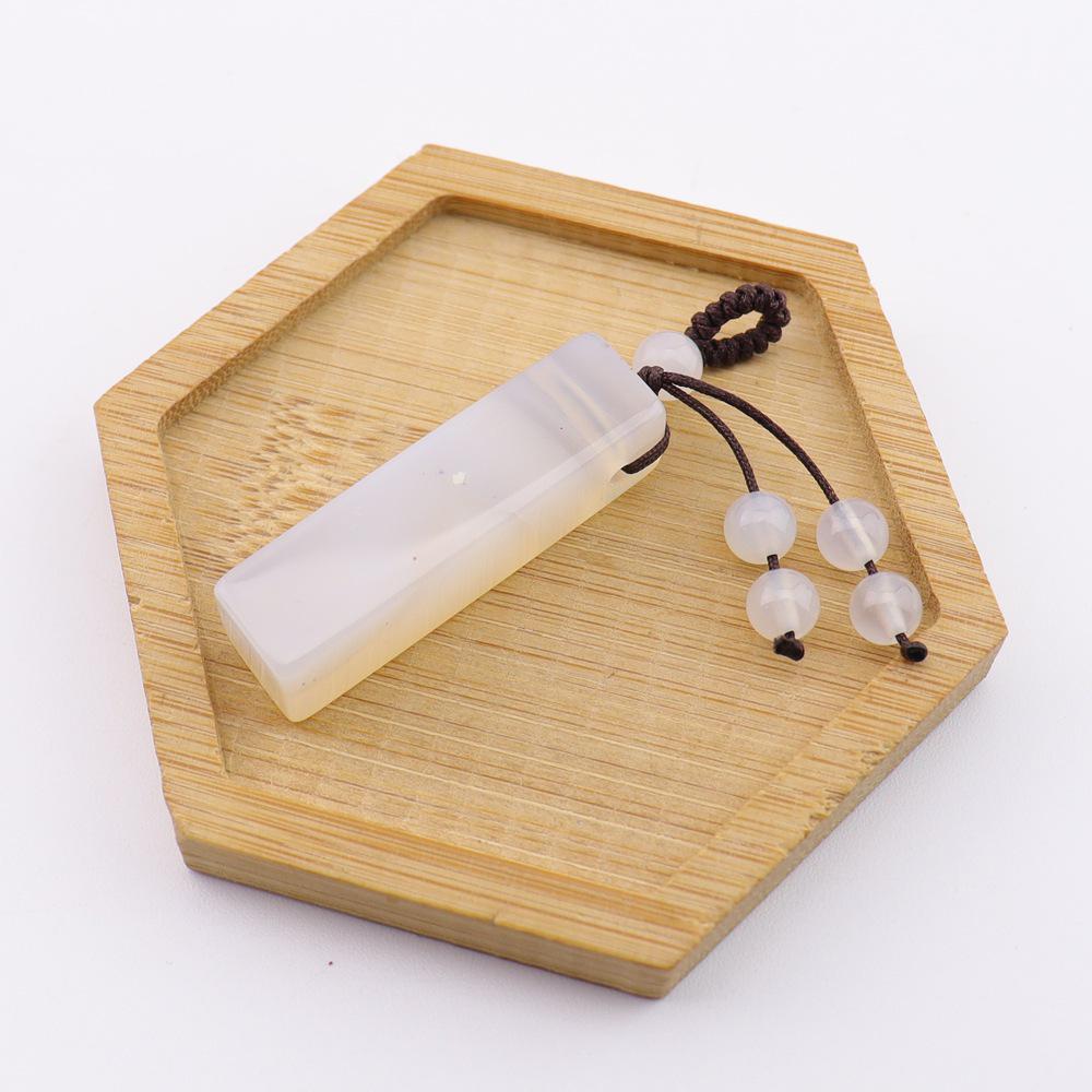 Кристальный Агатовый Камень Цилиндрический Брелок Подвеска Аксессуар N763