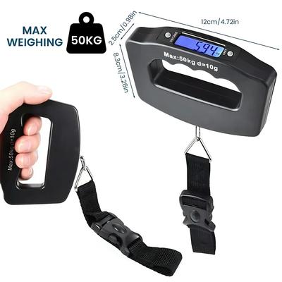 50 kg Digital Bagagevåg Bärbar Bagageväska Handhållen Elektronisk Våg Bakgrundsbelyst Digital Display Reseutrustning