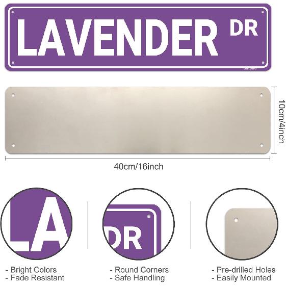 

Лавандовый Уличный Знак Алюминиевый Металлический Знак Лавандовый Декор Лавандовый Подарок Декор для Комнаты Девочки Фиолетовый Декор Смешные Цветы Растения Настенный Декор для Дома