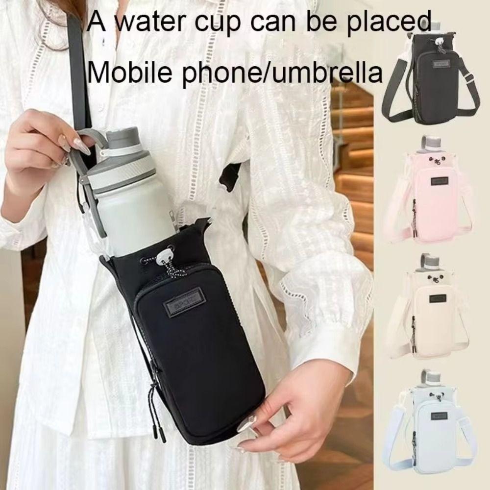 Adjustable Shoulder Strap Portable Cup Sleeve Insulated Protective Cover  Gym