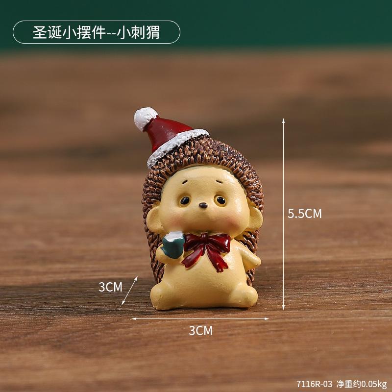 Christmas Mini Resin Figurines Christmas Decorations Ornament Desktop Cute Santa Clause Snowman Elk Ornament Navidad Xmas Decor