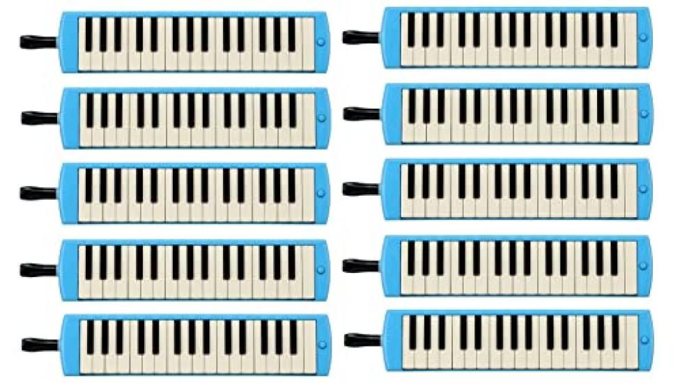

YAMAHA P-32E Blue Keyboard Harmonica Pianica [Set of 10] [Alto 32 keys recommended for elementary school] [With mouthpiece and hose] [With hard case]