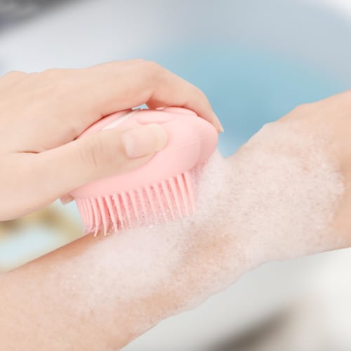 Misaakoeq Baby Shower Brush, Cradle Cap Brush - Newborn Head Scrubber, Silicone Baby Cradle Cap Brush for Babies, Baby Bath Scrubber, Soft Face Scrubb