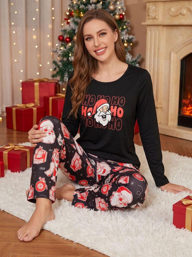 2025 Autumn/Winter Women's Milk Silk Pajama Set - Long Sleeve & Pants, Christmas Style, Hot Seller