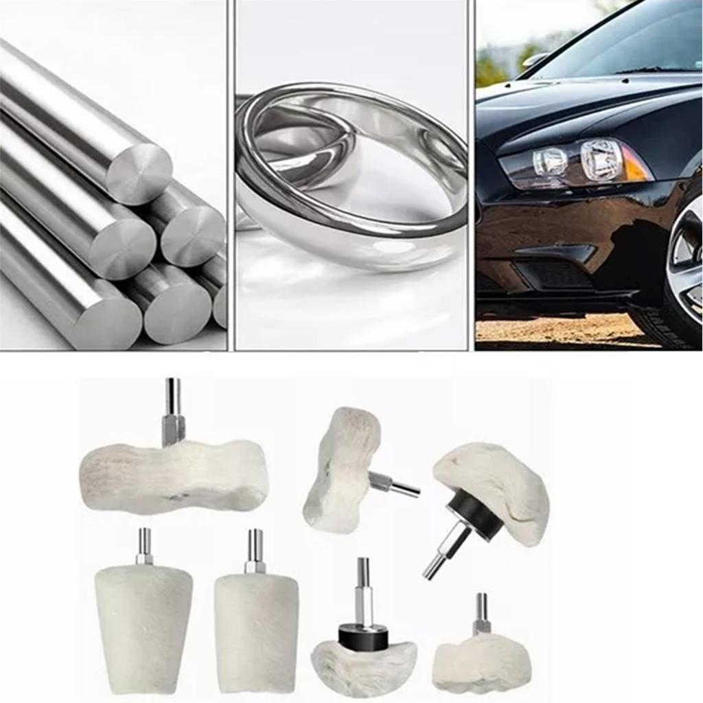 7Pcs/Set 6mm Shank Cotton Polishing Wheels Cloth Buffing Wheel Grinder For Drill Die Grinder Car Polishing Cloth Tools Accessory