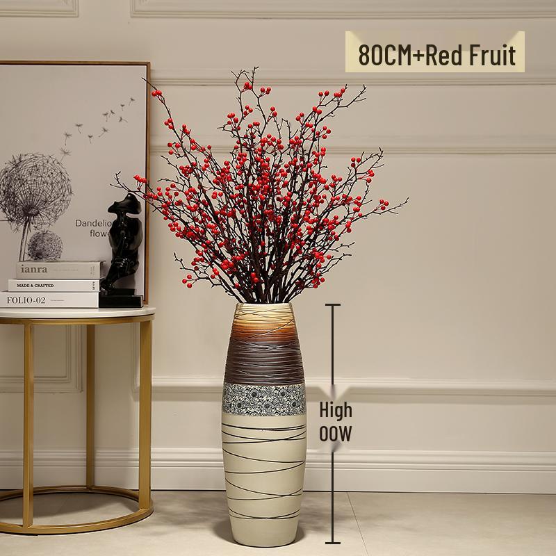 Large European-Style Porcelain Floor Vase for Dried Flowers - Artistic Living Room Ceramic Decoration