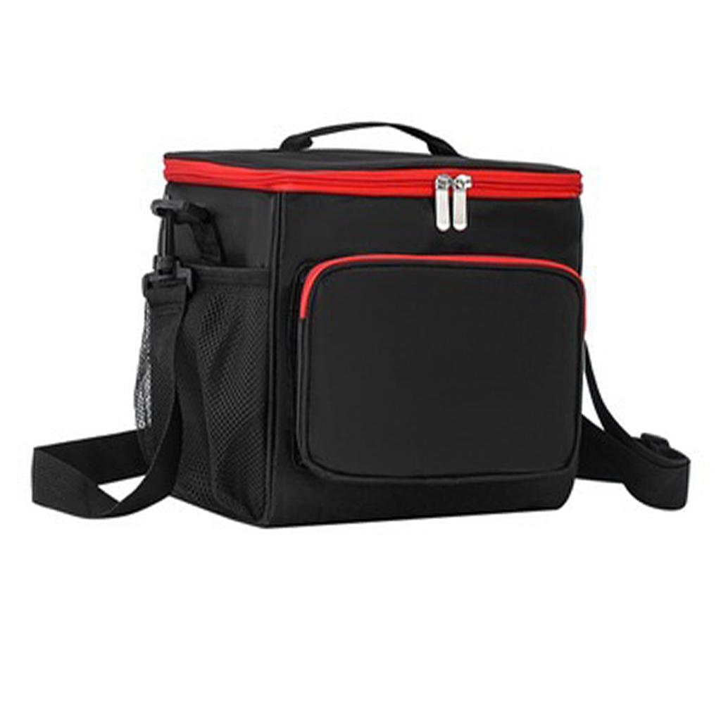 Lunch Bag Large Capacity Handheld Shoulder Back Thickened Oxford Cloth Insulated Bento Lunch Bag for Women Men Black