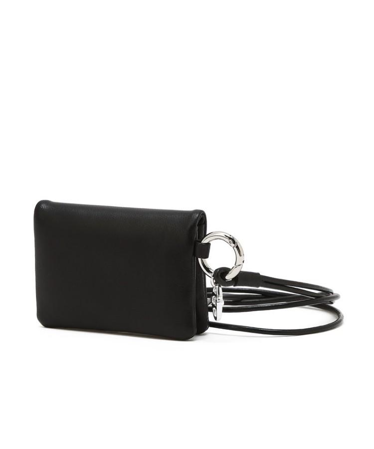 Athe Vanessabruno [Deux] Black Lambskin 2.5-Fold Card Wallet Aaho6E589Bk