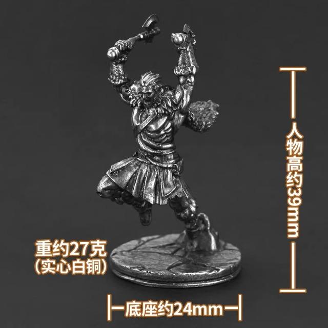 White Brass Viking Warrior Miniature Model Metal Ancient Soldier Figure Board Game Piece Desktop Decor Ornament Toy