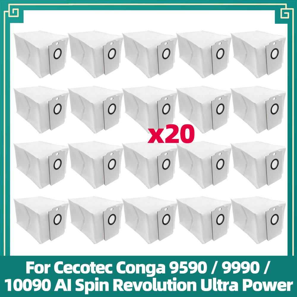 Passar för Cecotec Conga 9590 / 9990 / 10090 AI Spin Revolution Ultra Power Hemersättningskit Huvudsidoborste Filter Dammbehållare