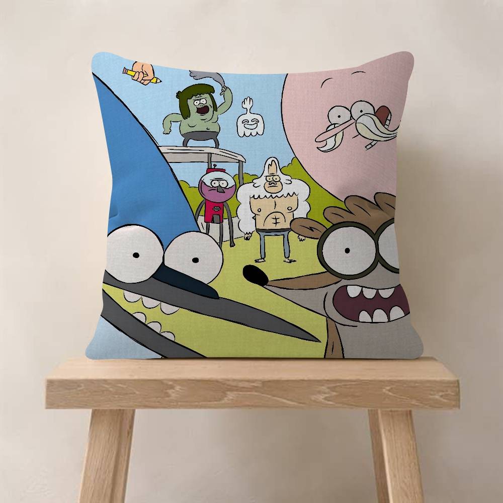 Cartoon R-Regular Show Pillowcase Toon Gift Cushion Cover Bedroom Home Sofa Chair Seat Decor Pillow Case