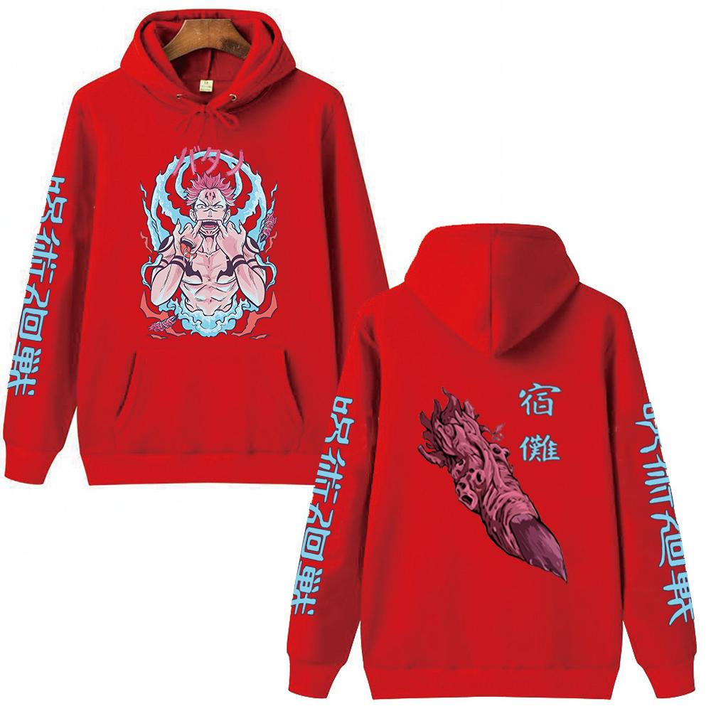 Jujutsu Kaisen Ryomen Sukuna Anime Graphic Hoodies Vintage Oversized Hooded Long Sleeves Hoodie Men Women Clothes