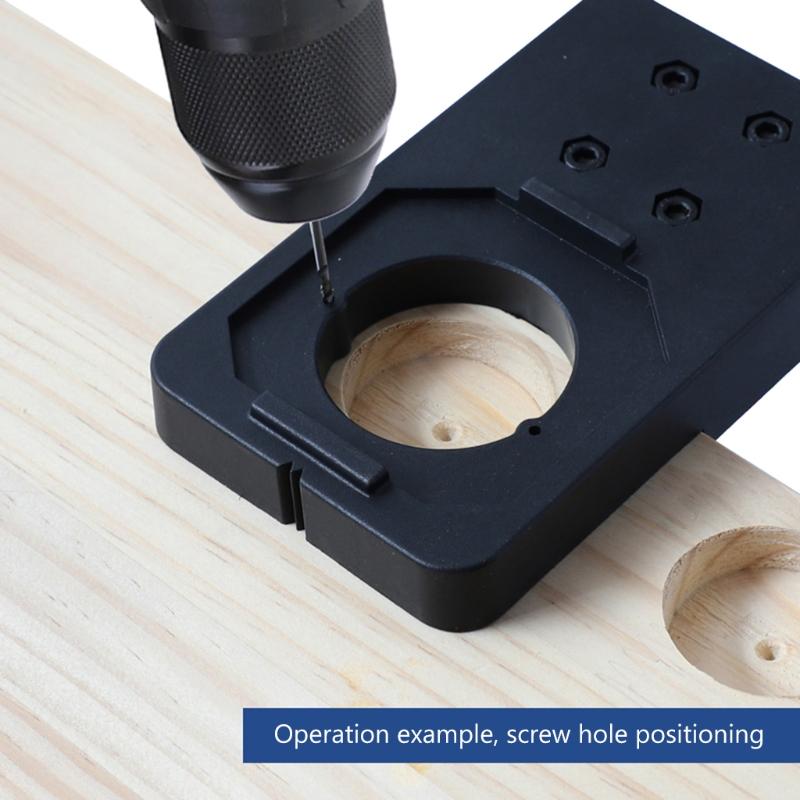 Multifunctional 35mm Woodworking Hinge Hole Opener Boring Jig Drilling Guide Locator Fixture Template for Door Cabinets