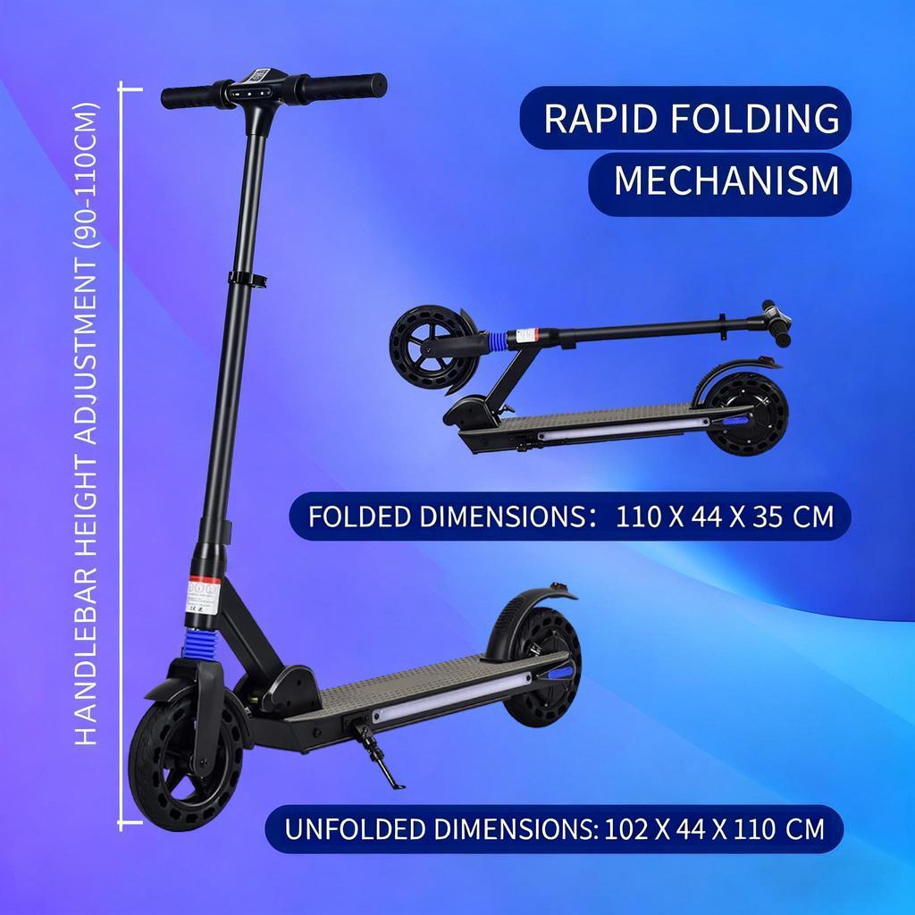 Kids Electric Scooter 8-16 Years,Foldable with LED Display,Adjustable Speed/Height,20km Range,Max 20km/h