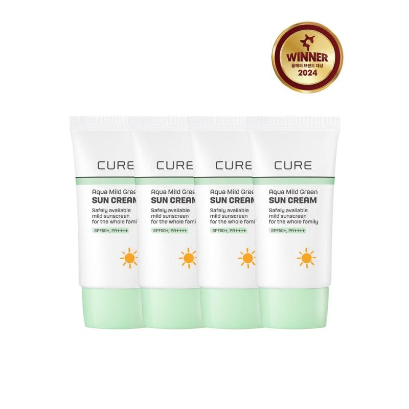 CURE Mild Green Sunscreen (Mineral Sunscreen) 40ml X 4