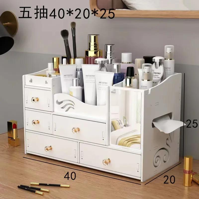 Large Dressing Table With Mirror And Drawer Storage Makeup Bedroom Furniture Desktop Storage Makeup Vanity Box Home Furniture