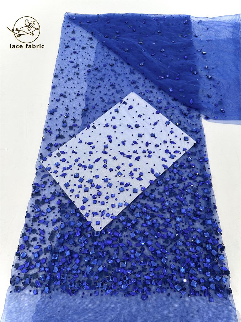 African Heavy Stones Lace Fabric 2025 High Quality for Women Nigerian French Stones Tulle Lace Fabric Wedding Party Dress Sewing