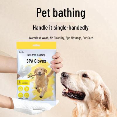 Xumò No-Rinse Pet Bathing Glove: Disposable Cleaning Wipes for Cats & Dogs