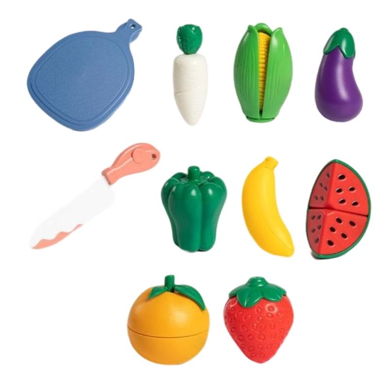 

10pcs Pretend Play Magnetic Cutting Fruit Vegetable Kitchen Toy for Toddler Fine Motor Skill Educational Activity Toy 1