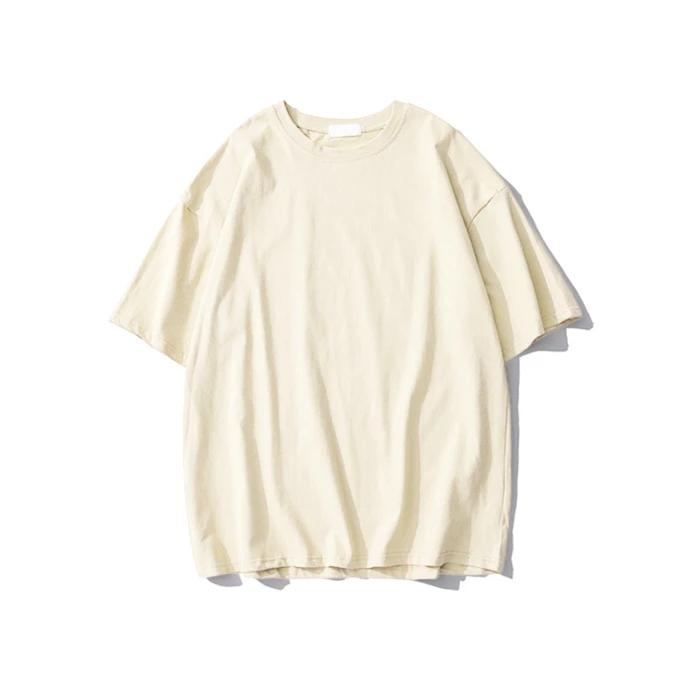 Sommer Einfarbig Reine Baumwolle T-Shirts Damen Harajuku Übergroß Kurzarm Y2k Tops Unisex Koreanische Streetwear Lässig Basic T-Shirt Weiblich Gute Qualität