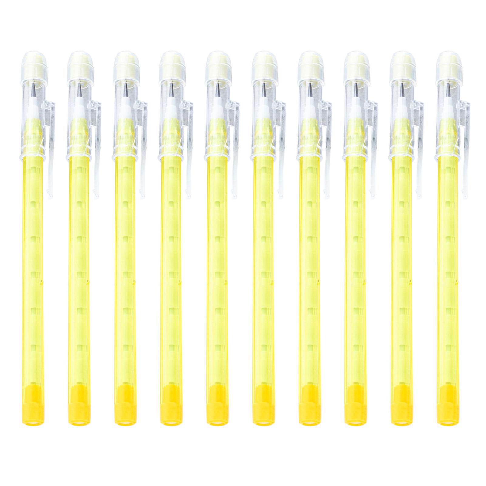 

Складные карандаши, выдвижной пластиковый карандаш с ластиком сверху, многоцветный полупрозрачный карандаш, многоточечный карандаш без заточки жёлтый