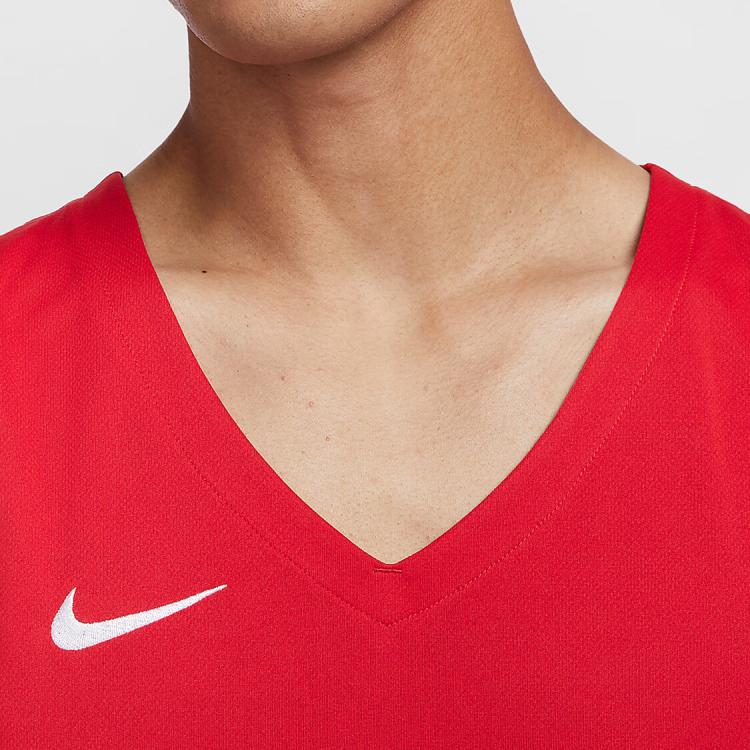 Nike Color Block Breathable V-Neck Sleeveless Basketball Jersey Men tops University-Red HF0519-657