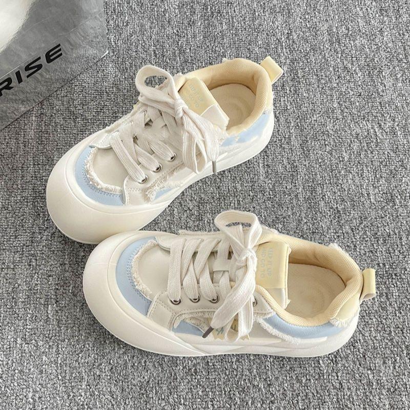 Spring new dopamine ugly cute big head bread shoes women's thick soles increase height casual cute children