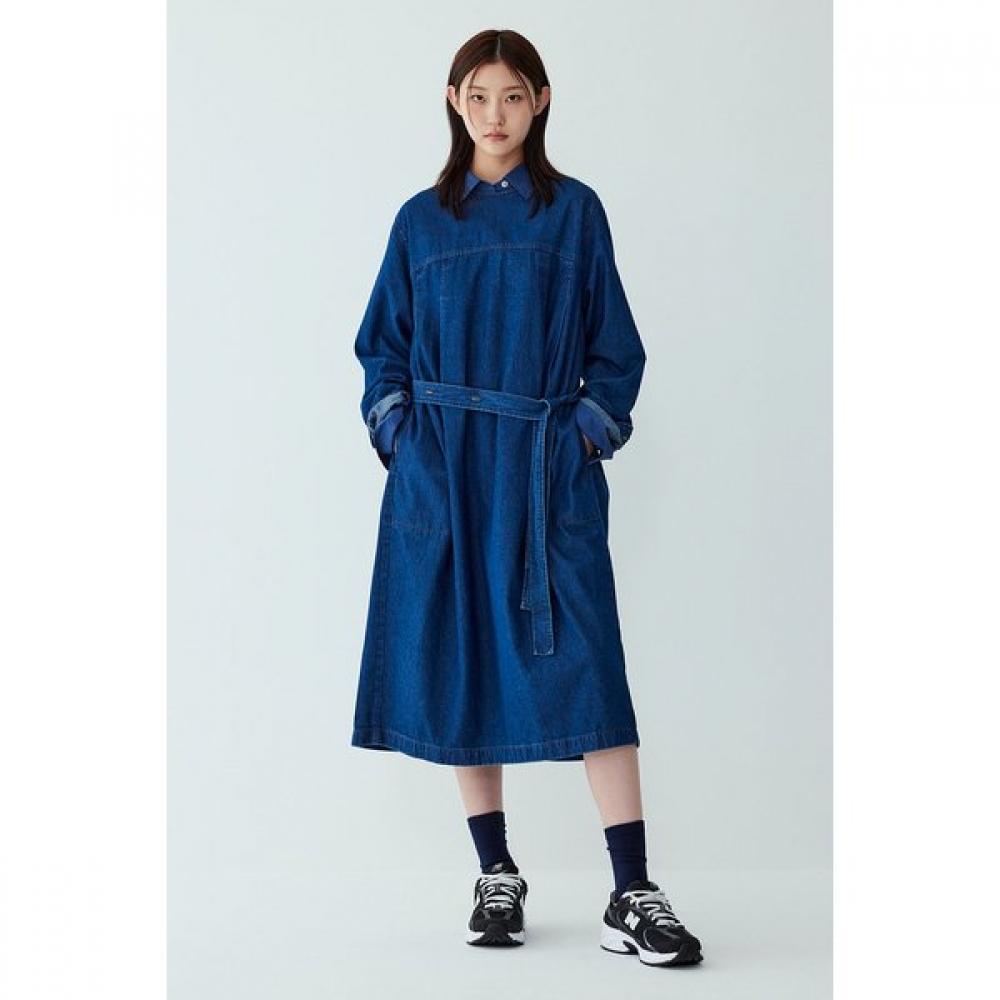 STUDIO TOMBOY Waist Strap Denim Tunic Dress 9105341107ar 