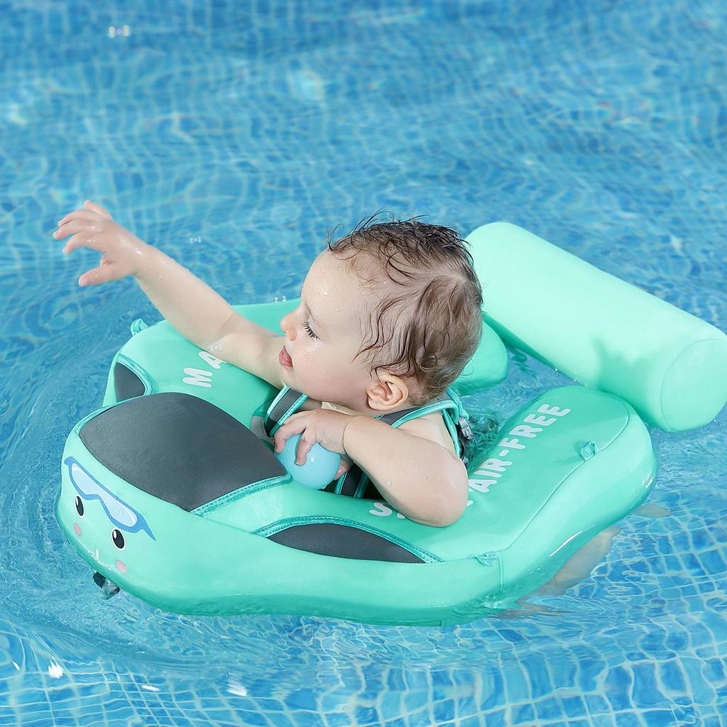 Man Bao Inflatable Baby Swimming Ring with Sunshade, Padded Underarm Vest for 0-3 Year Olds