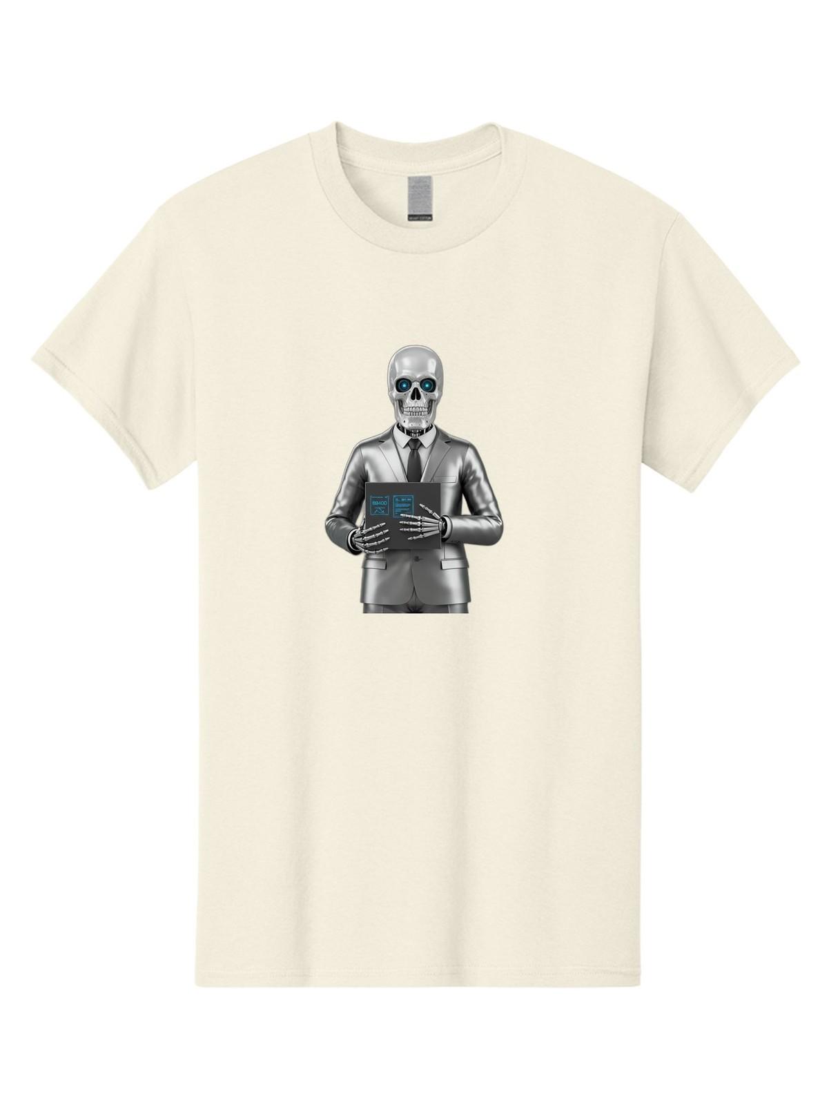 Silver-Skeleton Mens Graphic Tee, 100% Cotton, Casual Summer Wear S