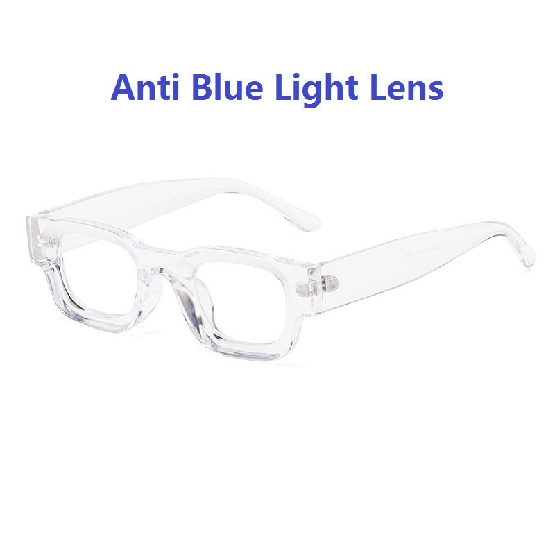 

Retro Polarized Sunglasses for Men Women Vintage Small Square Frame Punk Style UV400 Protection Trending Designer Eyewear as shown прозорий