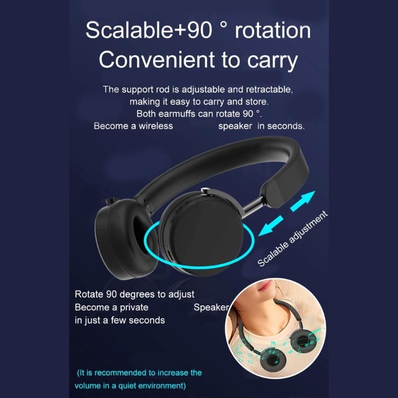 Wireless Headphone Bluetoothcompatible5.3 Earphone with Advanced Noise Cancelling Foldable Headsets  Comfortable