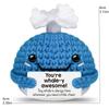 Creative Funny Handmade Crochet Emotional Support Dolls with Positive Energy Card Desktop Ornament Home Decor for Friend Gifts