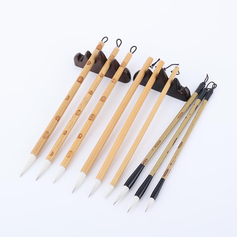 Brush Hair Combination - Wolf Hair Calligraphy Brushes for Running Script & Chinese Painting (Small, Medium, Large Sizes)