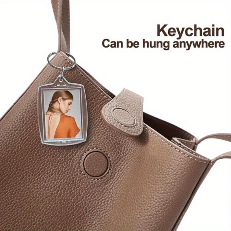 20 szt. Przezroczysty Dwustronny Pusty Brelok na Zdjęcie Akrylowa Ramka na Zdjęcie Breloczki Personalizowany Uchwyt na Brelok ze Zdjęciem z Kółkiem Dzielonym do Wkładki 4,5 X 3,2 cm